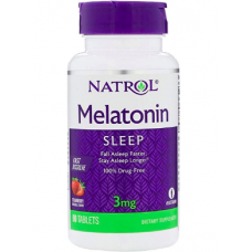 Natrol Suplemento de Melatonina 3mg Fast Dissolve Sabor Morango (90 Comprimidos)